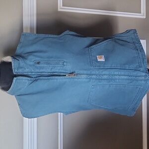 Vintage CARHARTT Women's Sherpa Lined Vest WV001 DTL Dark Teal Size Medium Reg